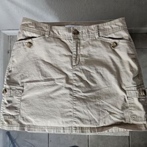Croft & Barrow Khaki Skort with Button Accents
